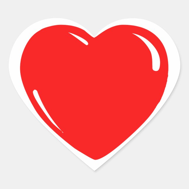 Sticker Cœur Coeur rouge réfléchi (Devant)