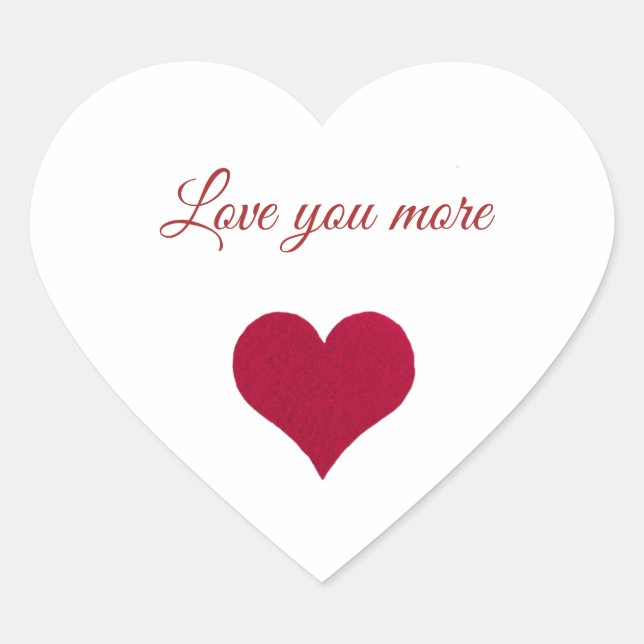 Sticker Cœur coeur rouge vous aimez plus (Devant)