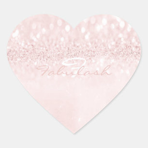 Sticker Cœur Coeur sensible de monogramme de rose scintillant