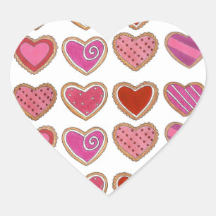 Sticker Cœur Coeur Sucre Cookies Saint Valentin Cuisine