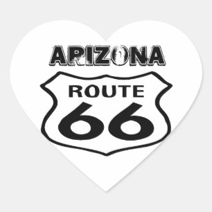 Sticker Cœur Coeur usé de l'Arizona d'état de l'itinéraire 6