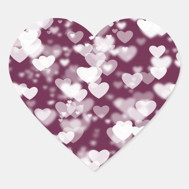 Sticker Cœur Coeurs Bokeh roses (Devant)