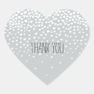 Sticker Cœur Coeurs Confetti Gris Blanc