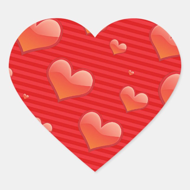 Sticker Cœur Coeurs d'amour rouges (Devant)