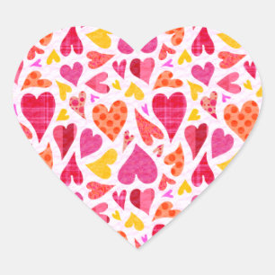 Sticker Cœur Coeurs de gribouillis avec Motif et texture