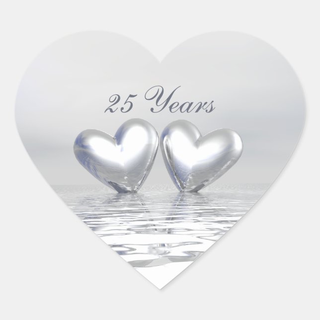Sticker Cœur Coeurs de l'anniversaire d'argent (Devant)