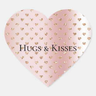 Sticker Cœur Coeurs de Parties scintillant or Rose Blush