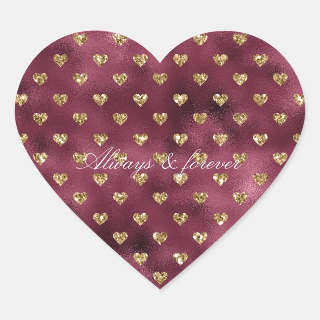 Sticker Cœur Coeurs de Parties scintillant Red Gold (Devant)