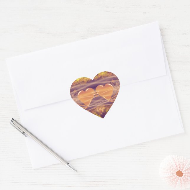 Sticker Cœur Coeurs en feu (Enveloppe)