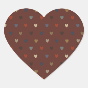Sticker Cœur Coeurs Polka sur kilim brown