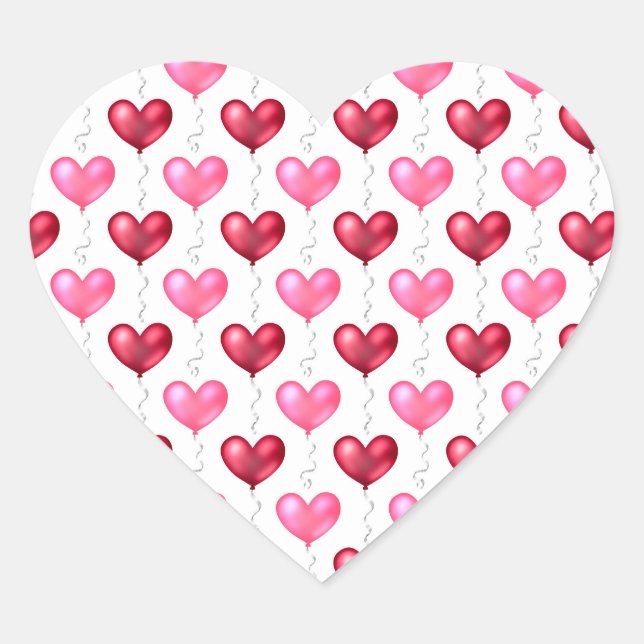 Sticker Cœur Coeurs rose et rouge Saint Valentin Amour (Devant)