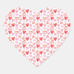 Sticker Cœur Coeurs roses éparpillés