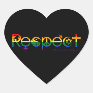 Sticker Cœur Coexister avec le Gay pride du respect