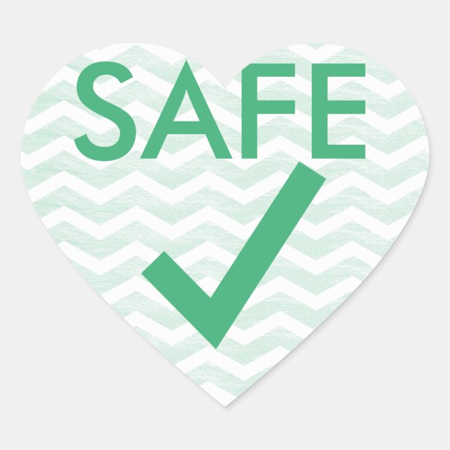 Sticker Cœur Coffre vert Chevron Coeur pour Allergies (Devant)