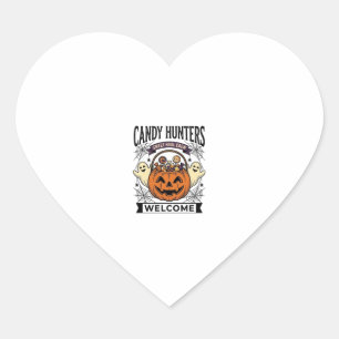 Sticker Cœur Collectionneur de bonbons Halloween Gravure vintag