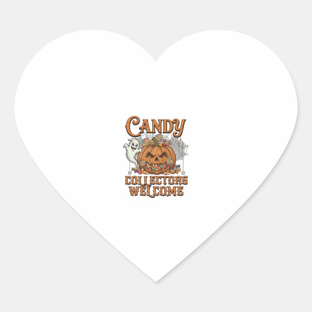 Sticker Cœur Collectionneurs de bonbons bienvenus Citrouille Ar (Devant)