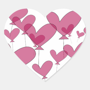 Sticker Cœur Colonnes de mariage pour ballon rouge   scellants