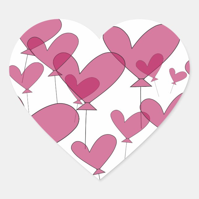 Sticker Cœur Colonnes de mariage pour ballon rouge | scellants (Devant)