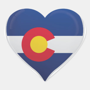 Sticker Cœur Colorado drapeau d'amour