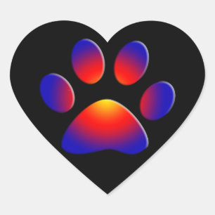 Sticker Cœur COLORÉ COLORÉ PAW Heart