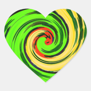 Sticker Cœur Coloré Été l Amour Vague Couleurs