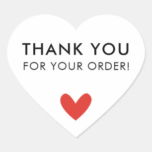 Sticker Cœur COMMANDE EMBALLAGE MERCI coeur mignon