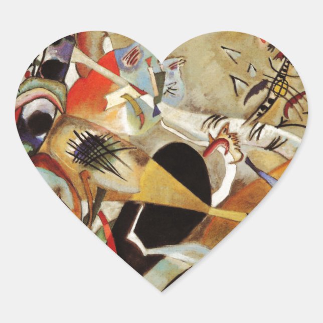 Sticker Cœur Composition de Kandinsky (Devant)