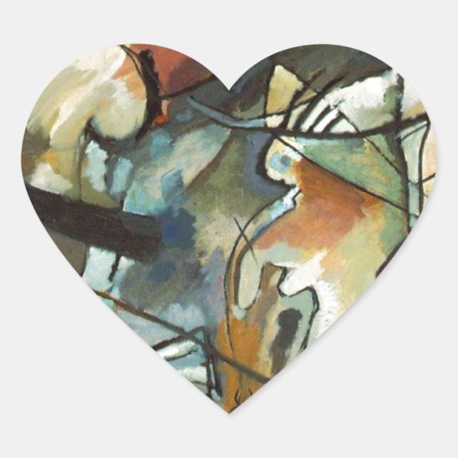 Sticker Cœur Composition Kandinsky V Peinture Abstraite (Devant)
