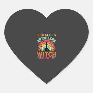 Sticker Cœur Concepteur de sorcière de nuit et de comptable Hal