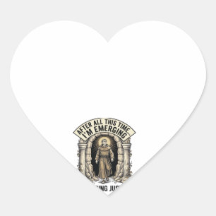 Sticker Cœur Conception de chemise graphique de gravure d'humou