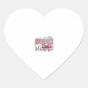 Sticker Cœur Conception de chemise vectorielle Cute Nurse Bow H