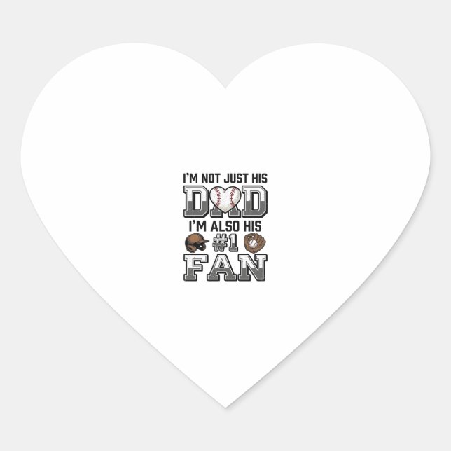 Sticker Cœur Conception de chemise vintage pour papa de basebal (Devant)