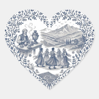 Sticker Cœur Conception de coeur de l'héritage kurde