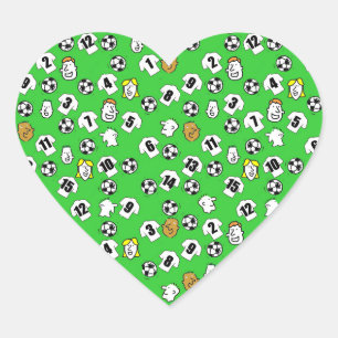 Sticker Cœur Conception de football avec chemises blanches