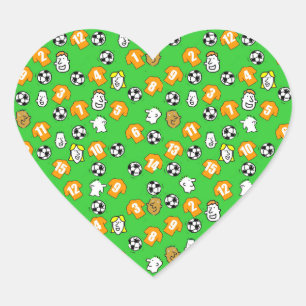 Sticker Cœur Conception de football avec chemises en or
