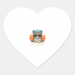 Sticker Cœur Conception de T-shirt Chat Daddy Vintage Sunset Co