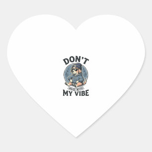 Sticker Cœur Conception de T-Shirt Vector Vintage Vibe de Chien