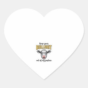 Sticker Cœur Conception de T-shirt vintage de pâturage de vache