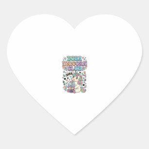 Sticker Cœur Conception de typographie Kawaii Club Licorne Boba