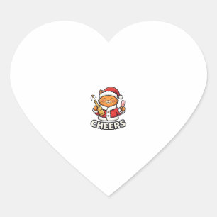 Sticker Cœur Conception de vecteur de chat de Noël Cheers