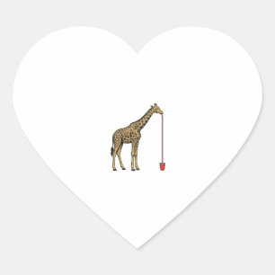 Sticker Cœur Conception de vecteur de paille à boire de girafe 