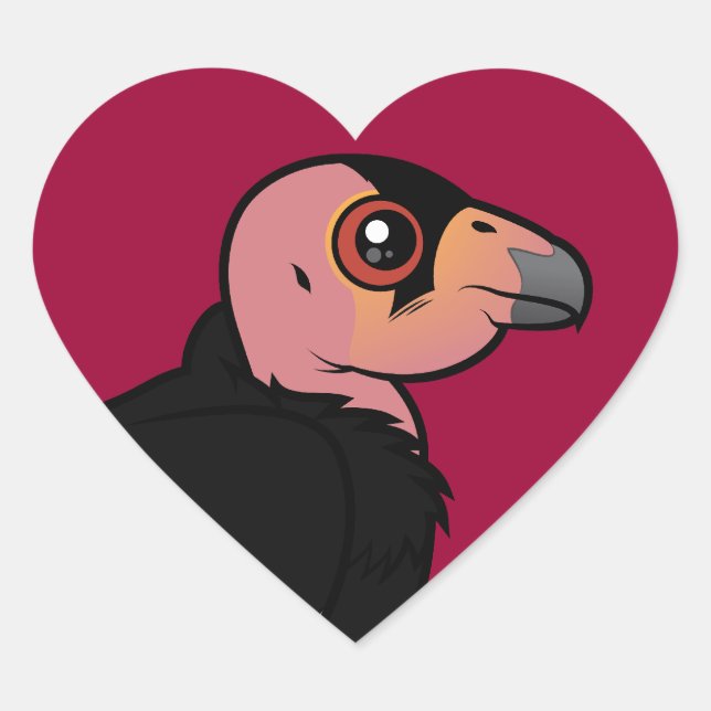 Sticker Cœur Condor de Californie (Devant)