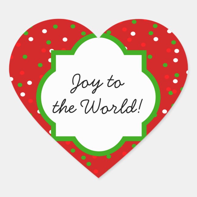 Sticker Cœur Confetti de Noël ・ Arrosage de cannelle chaude rou (Devant)