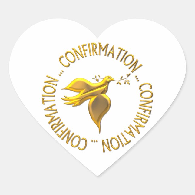 Sticker Cœur Confirmation en or et Holy Spirit (Devant)