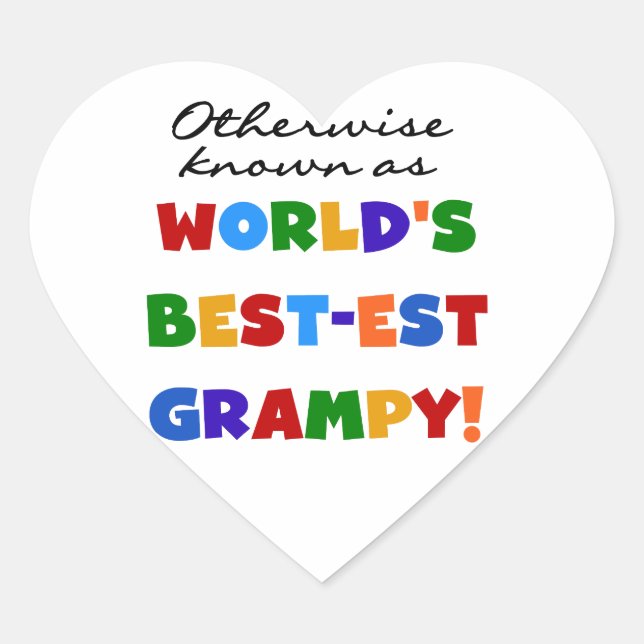 Sticker Cœur Connu par ailleurs comme le meilleur cadeau Grampy (Devant)