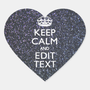 Sticker Cœur Conserver le calme et votre texte sur le style de 
