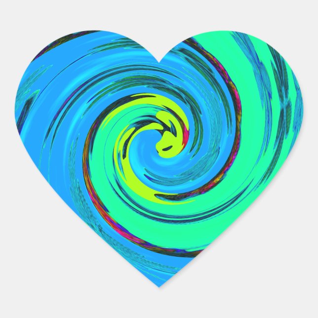 Sticker Cœur Cool I Love Hawaii : Floral Pop Art motif Design (Devant)