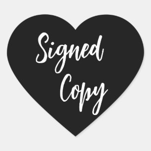 Sticker Cœur Copie signée noir et blanc
