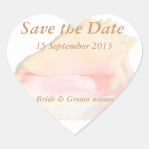 Sticker Cœur Coquillage Enregistrer la date