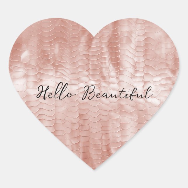 Sticker Cœur Coquille blanche rose pâle (Devant)